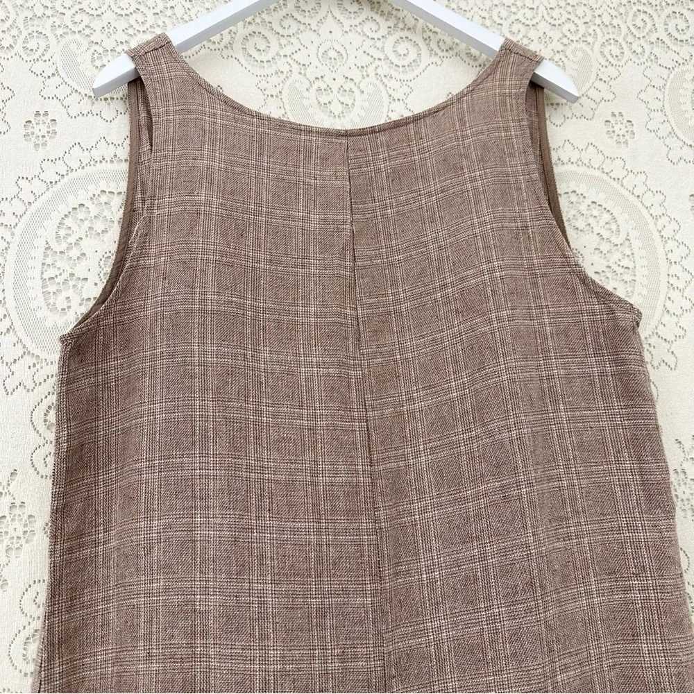 Reformation Cade Sleeveless Plaid Jumpsuit